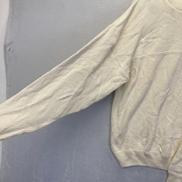 Vintage 90s SFKM Baggy Mockneck Mens Sweater XL Cream White Relaxed Fit USA Made - Picture 4 of 14